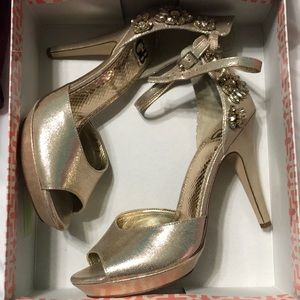 Gianni Binni Iced Gold Heels